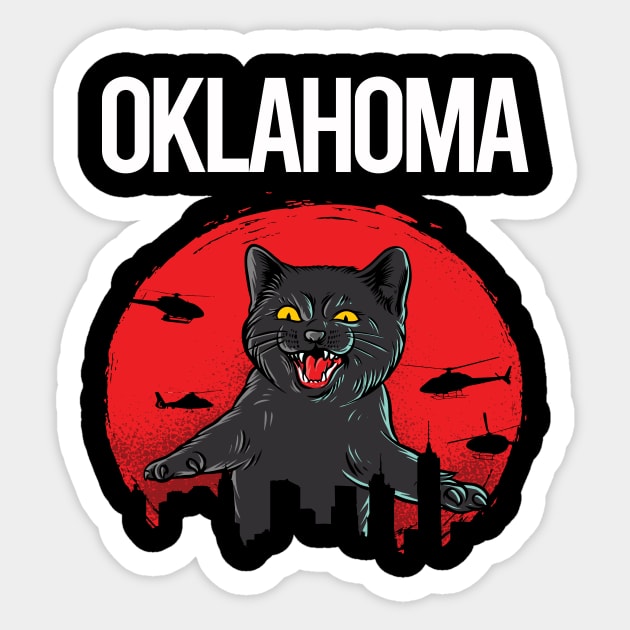 Funny Black Cat Oklahoma Sticker by flaskoverhand